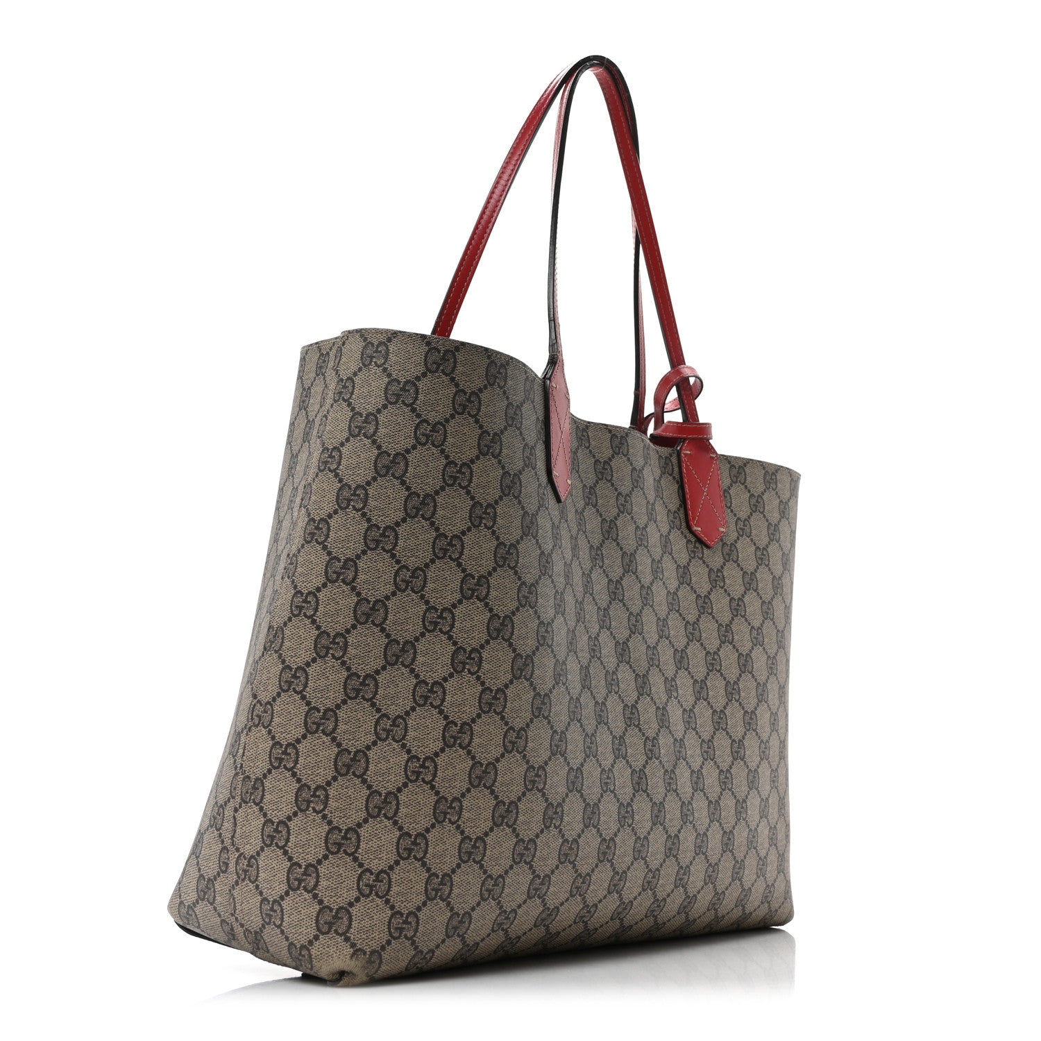 Gucci GG Supreme Monogram Medium Reversible Tote Beige Red 11 of 15