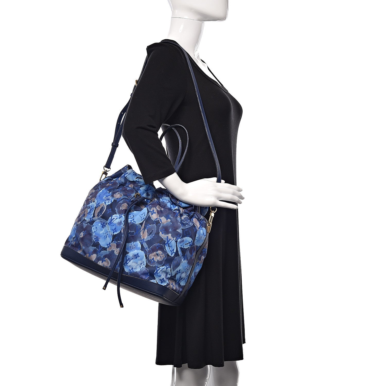 Louis Vuitton Nylon Monogram Ikat Noefull MM Grand Blue 2 of 11