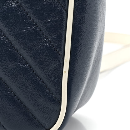 Gucci Vintage Effect Calfskin Matelasse Diagonal Small Torchon GG Marmont Shoulder Bag Blue Agata Mystic White 10 of 10
