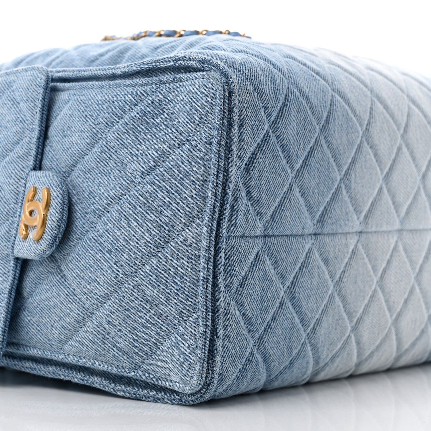 Chanel Washed Denim Quilted Medium Chanel 25 Handbag Blue 10 of 13