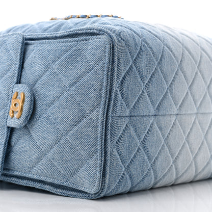 Chanel Washed Denim Quilted Medium Chanel 25 Handbag Blue 10 of 13