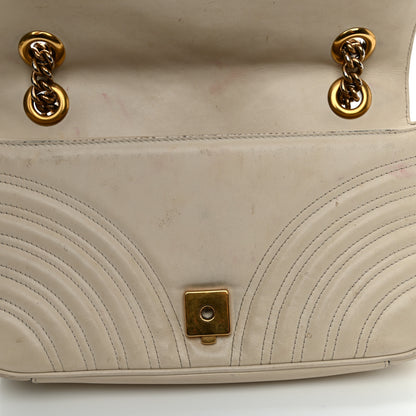 Gucci Calfskin Matelasse Small GG Marmont Shoulder Bag White 11 of 13