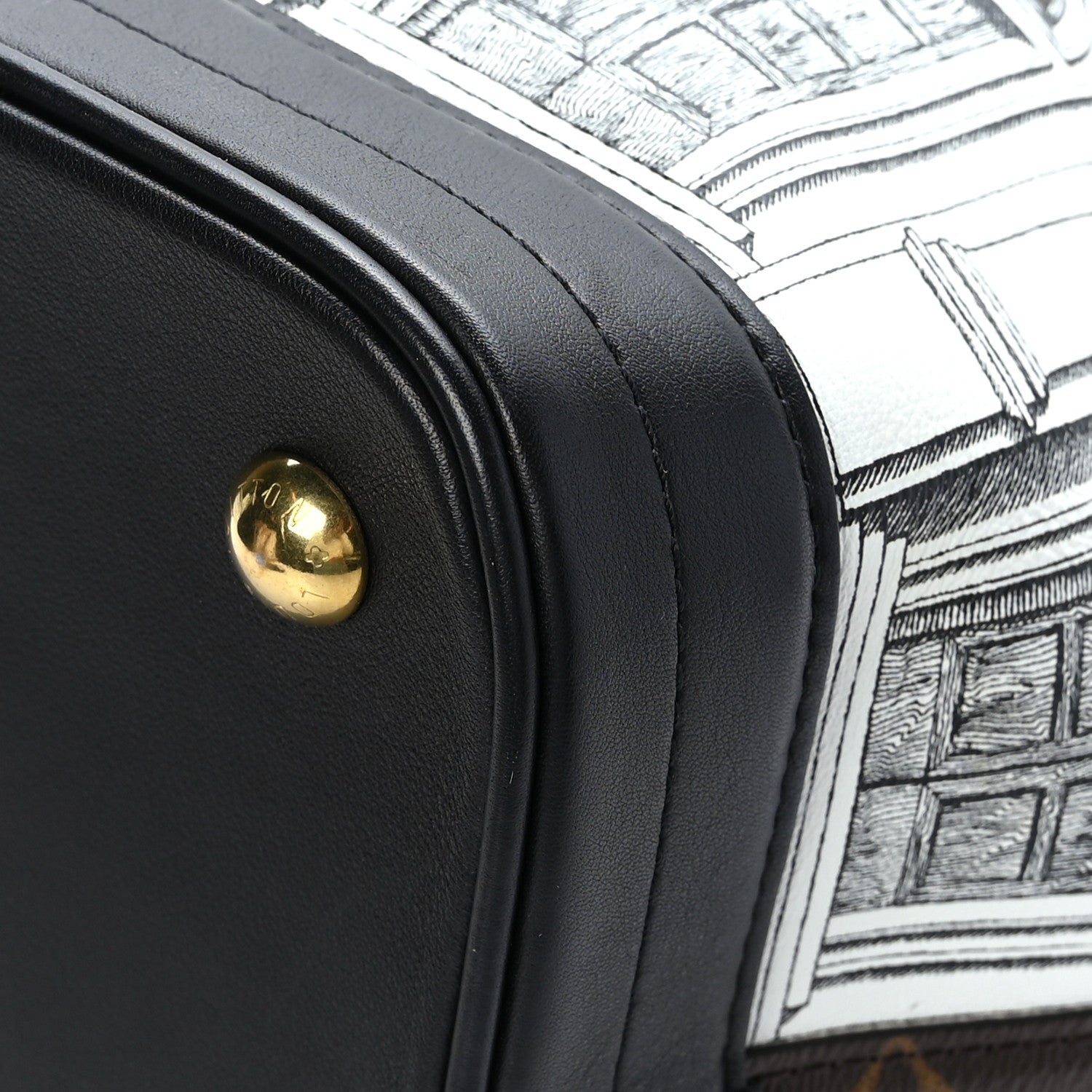 Louis Vuitton X FORNASETTI Calfskin Architettura Noe MM Black White 10 of 12