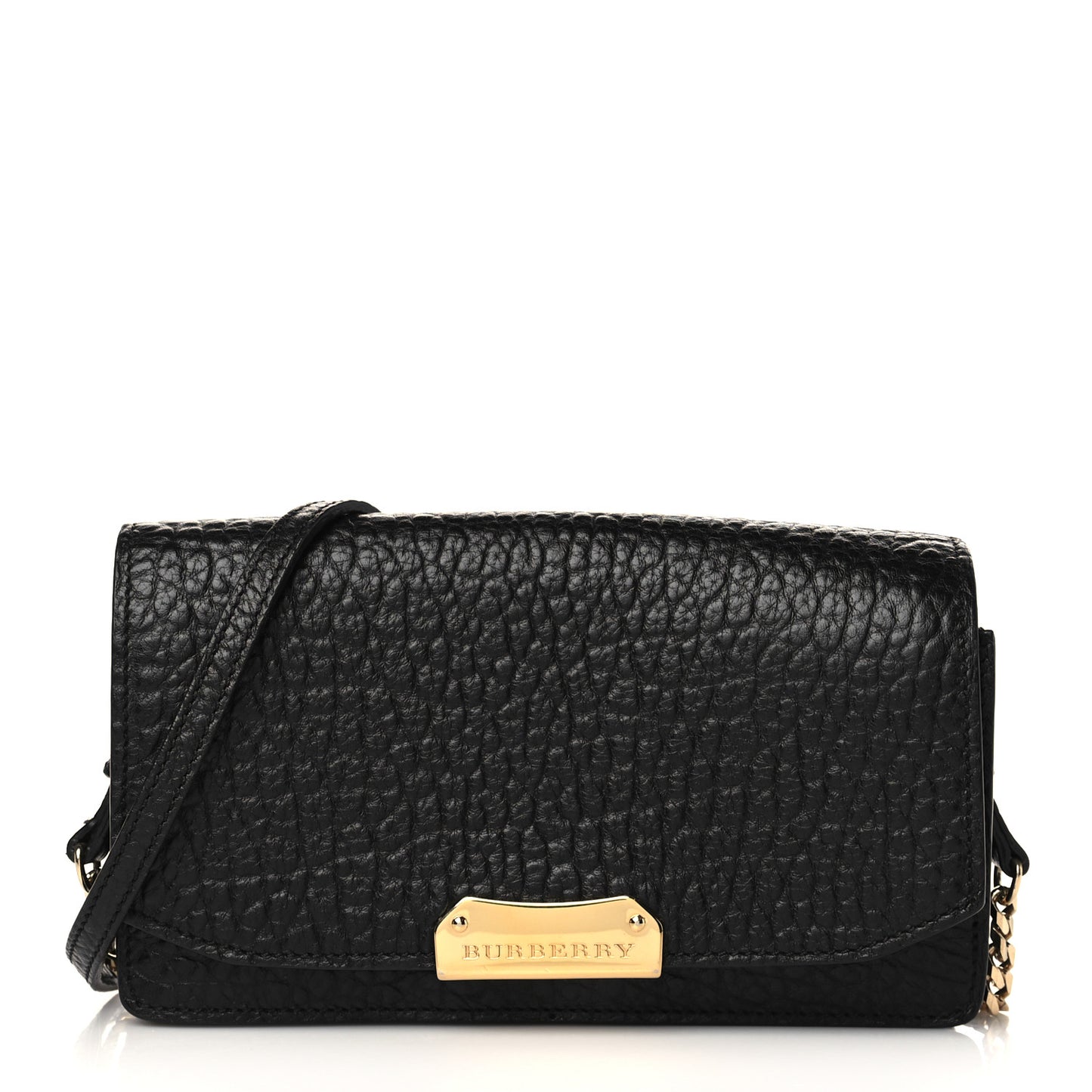 Signature Grain Small Madison Chain Clutch Black
