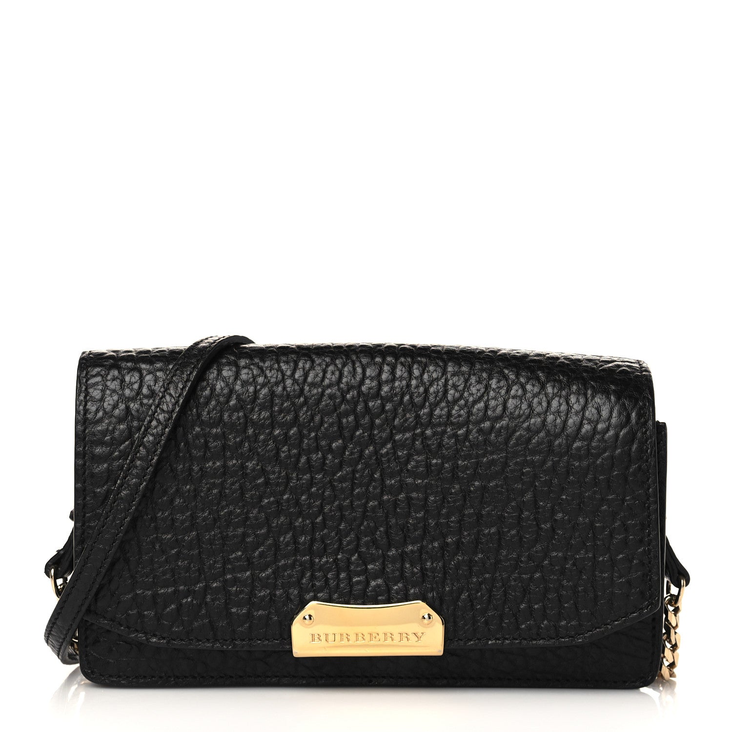 Burberry Signature Grain Small Madison Chain Clutch Black 1 of 6