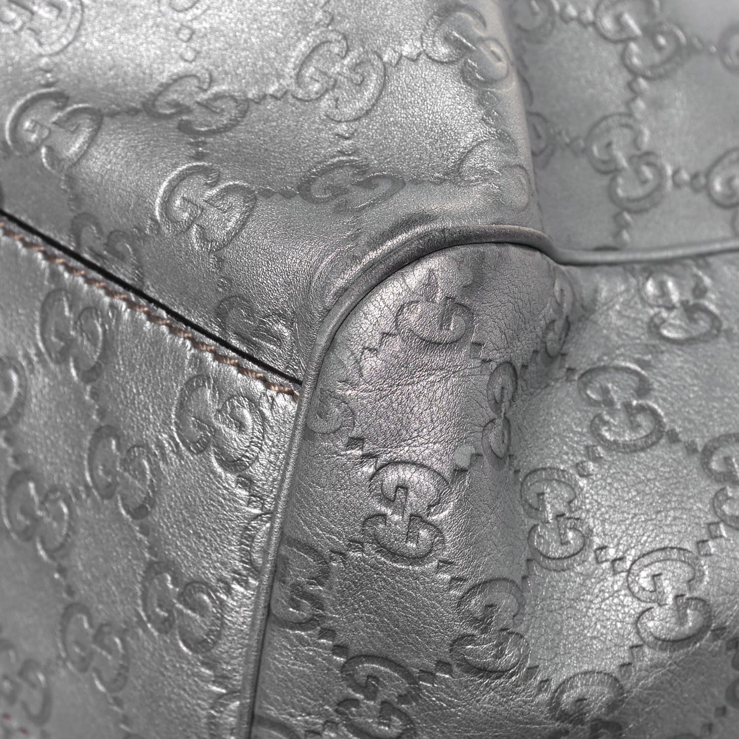 Guccissima Large Sukey Tote Silver
