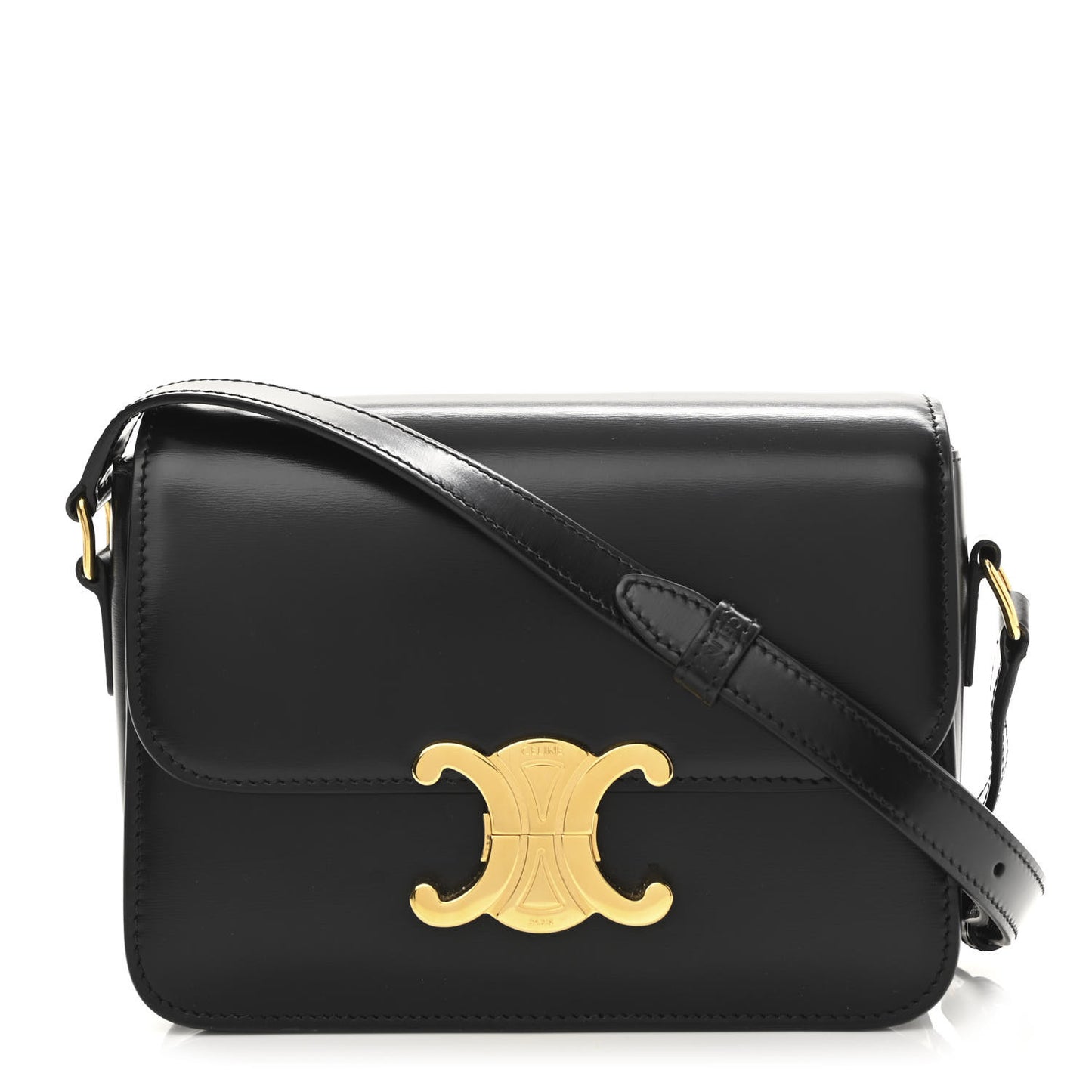 Shiny Calfskin Small Triomphe Black