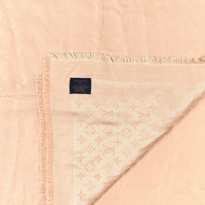 Louis Vuitton Silk Wool Monogram Shawl Beige 3 of 3