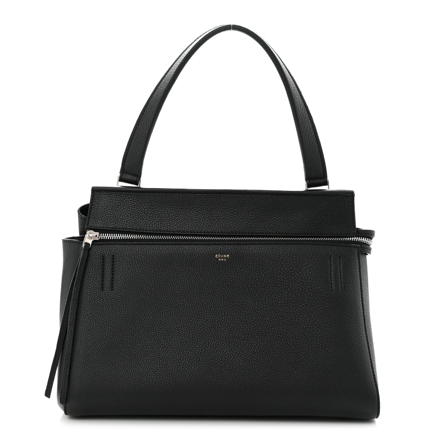 Supple Calfskin Medium Edge Shoulder Bag Black