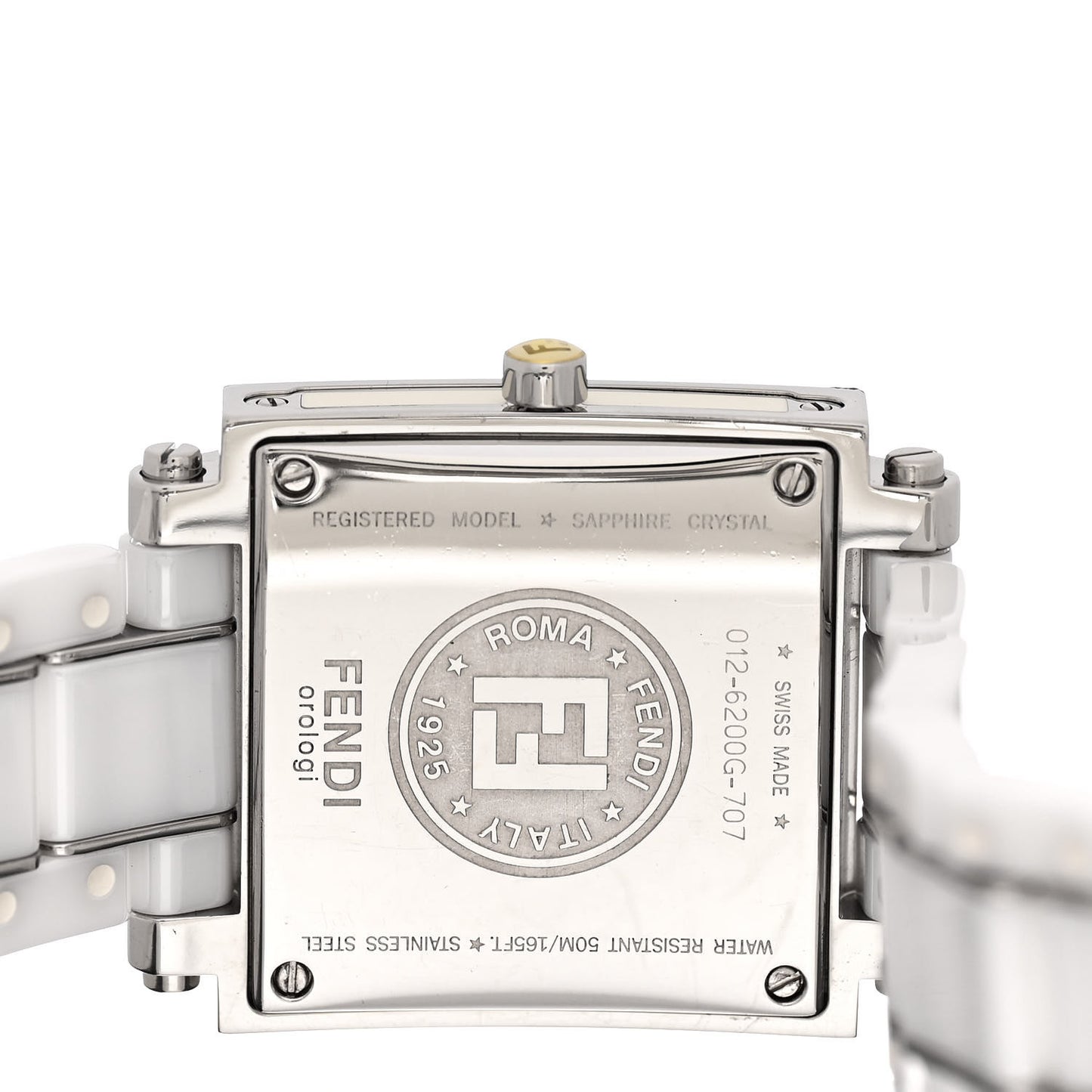 Stainless Steel Ceramic 30mm Quadro Quartz Watch White