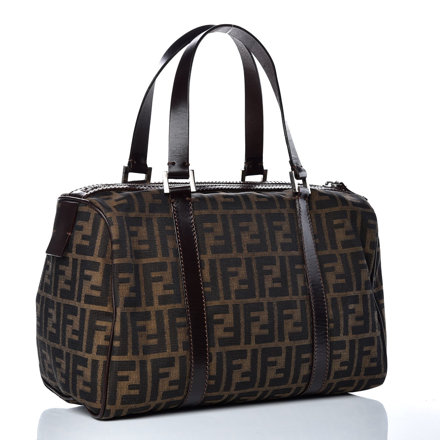 Fendi Zucca Mini Boston Satchel Tobacco 3 of 11