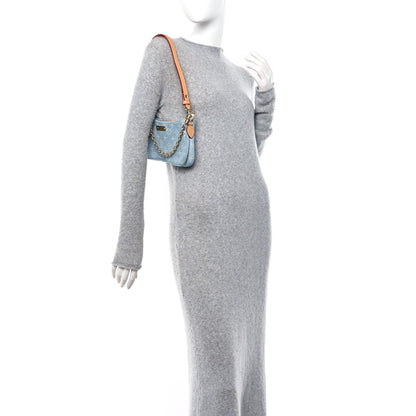 Louis Vuitton Monogram Denim Liv Pochette Sky Blue 2 of 10
