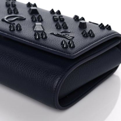 Christian Louboutin Calfskin Spikes Loubinthesky Paloma Clutch Navy 8 of 9