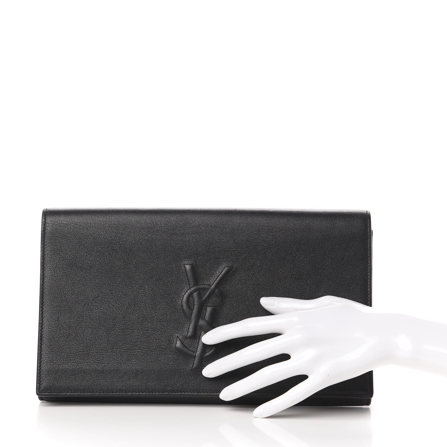 Saint Laurent Calfskin Monogram Large Belle De Jour Clutch Black 2 of 7