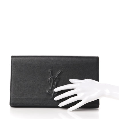Saint Laurent Calfskin Monogram Large Belle De Jour Clutch Black 2 of 7