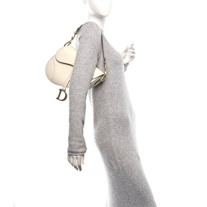 Christian Dior Grained Calfskin Saddle Bag White 2 of 11