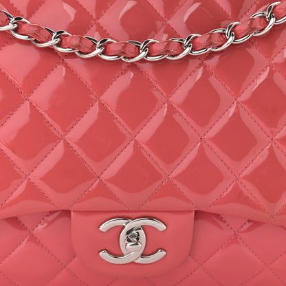 Chanel Patent Quilted Maxi Double Flap Pink 8 of 12
