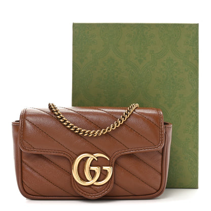 Gucci Azalea Calfskin Matelasse Diagonal Super Mini GG Marmont Shoulder Bag Cuir 11 of 11