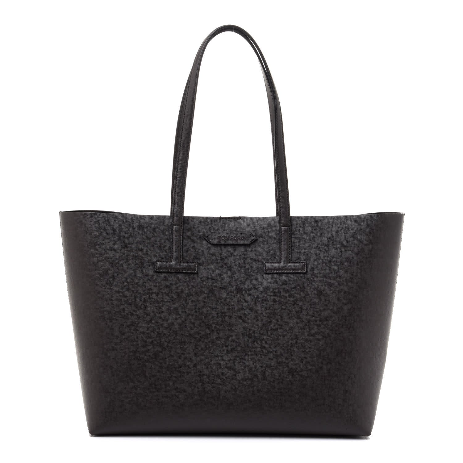 Tom Ford Grained Calfskin Small T Tote Grey 1 of 12