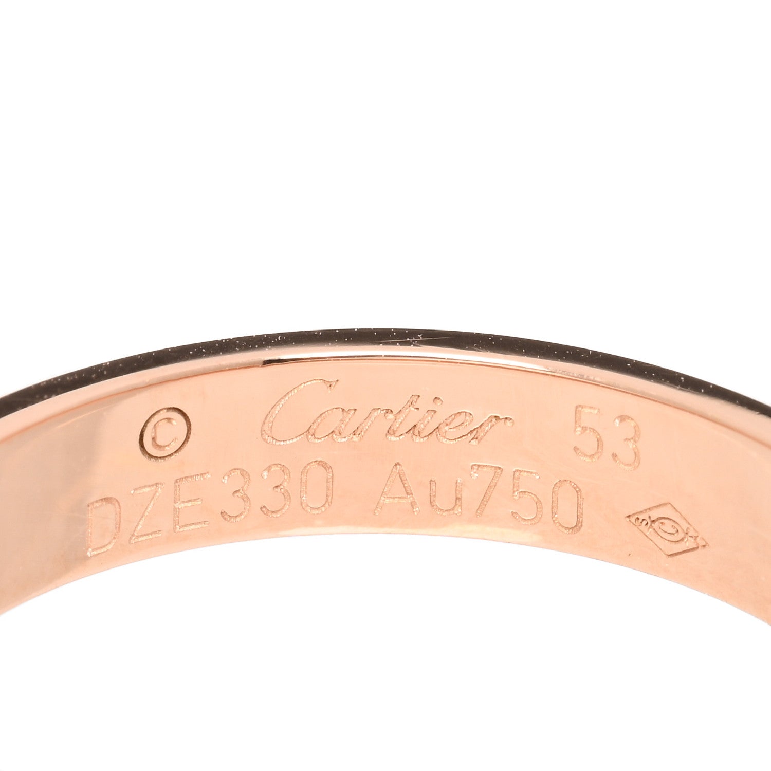 Cartier 18K Pink Gold 3.5mm LOVE Wedding Band Ring 53 6.5 4 of 4