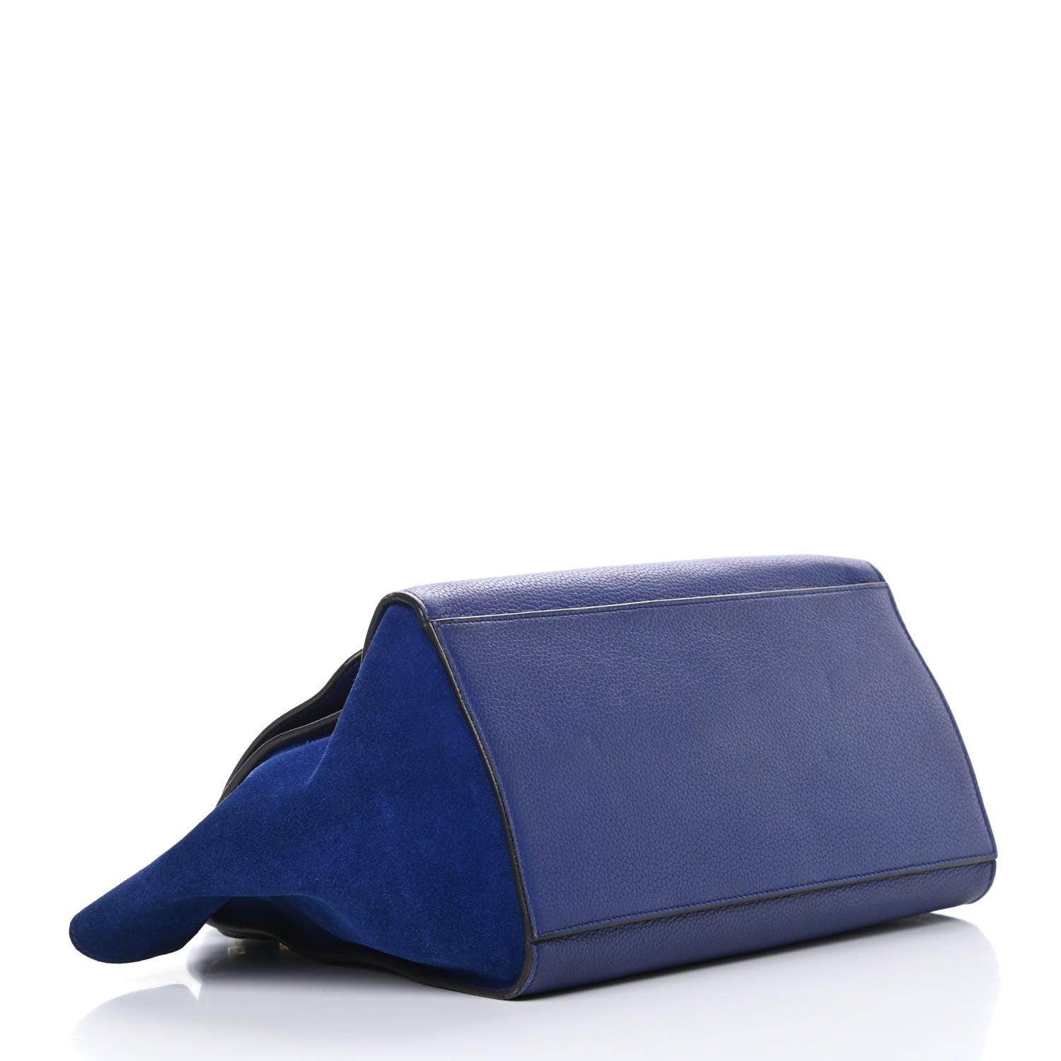Celine Drummed Calfskin Suede Small Trapeze Indigo 4 of 22