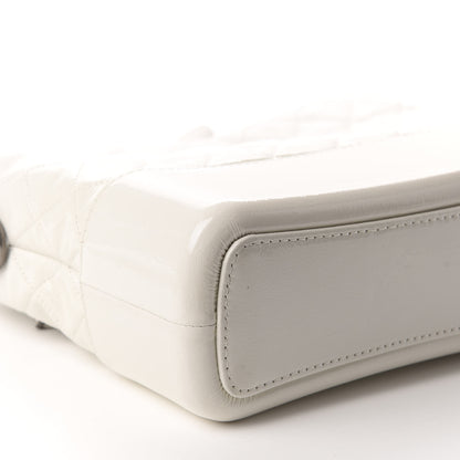 Chanel Patent Goatskin Quilted Medium Gabrielle Hobo White 6 of 10