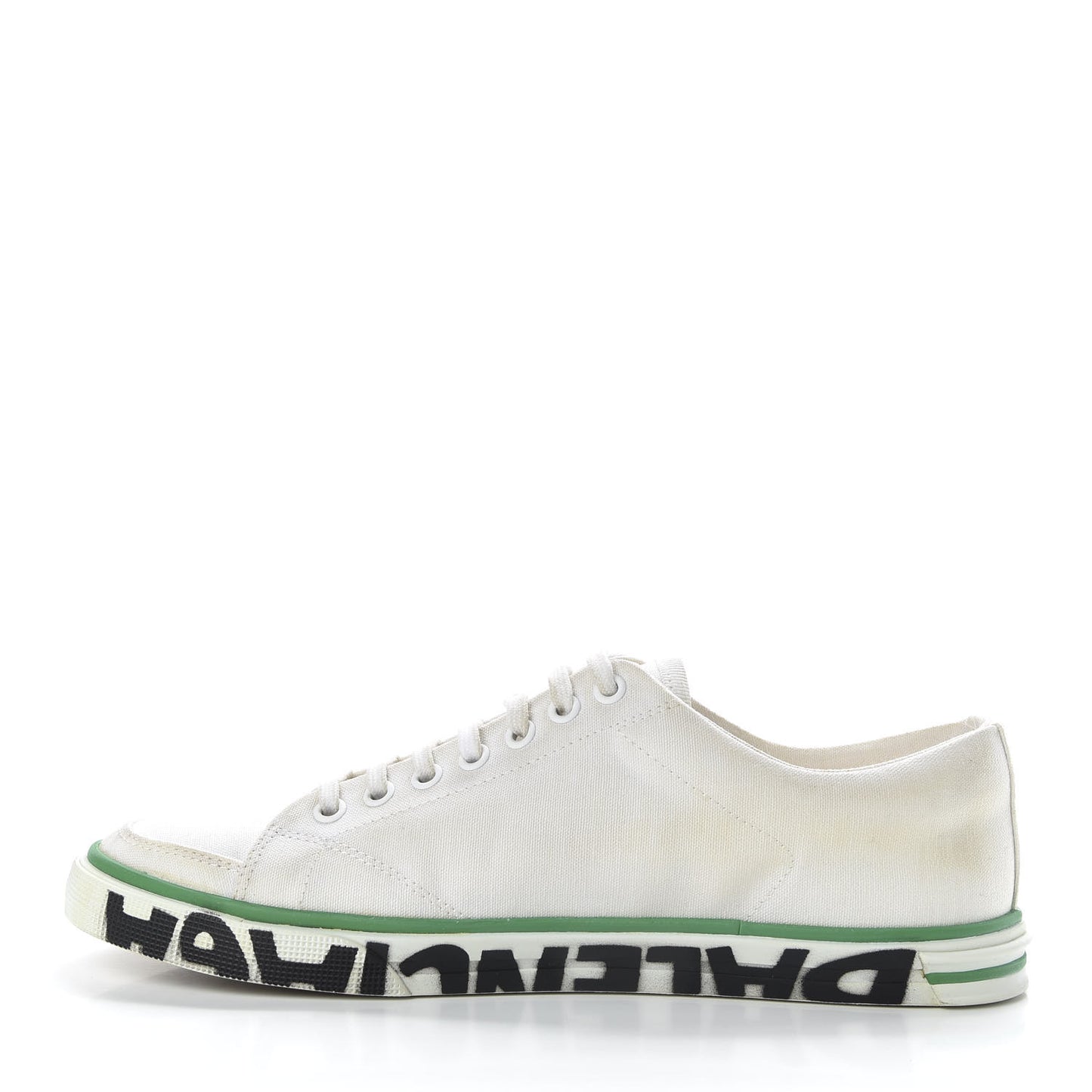 Cotton Canvas Distressed Match Trainers Sneakers 40 White
