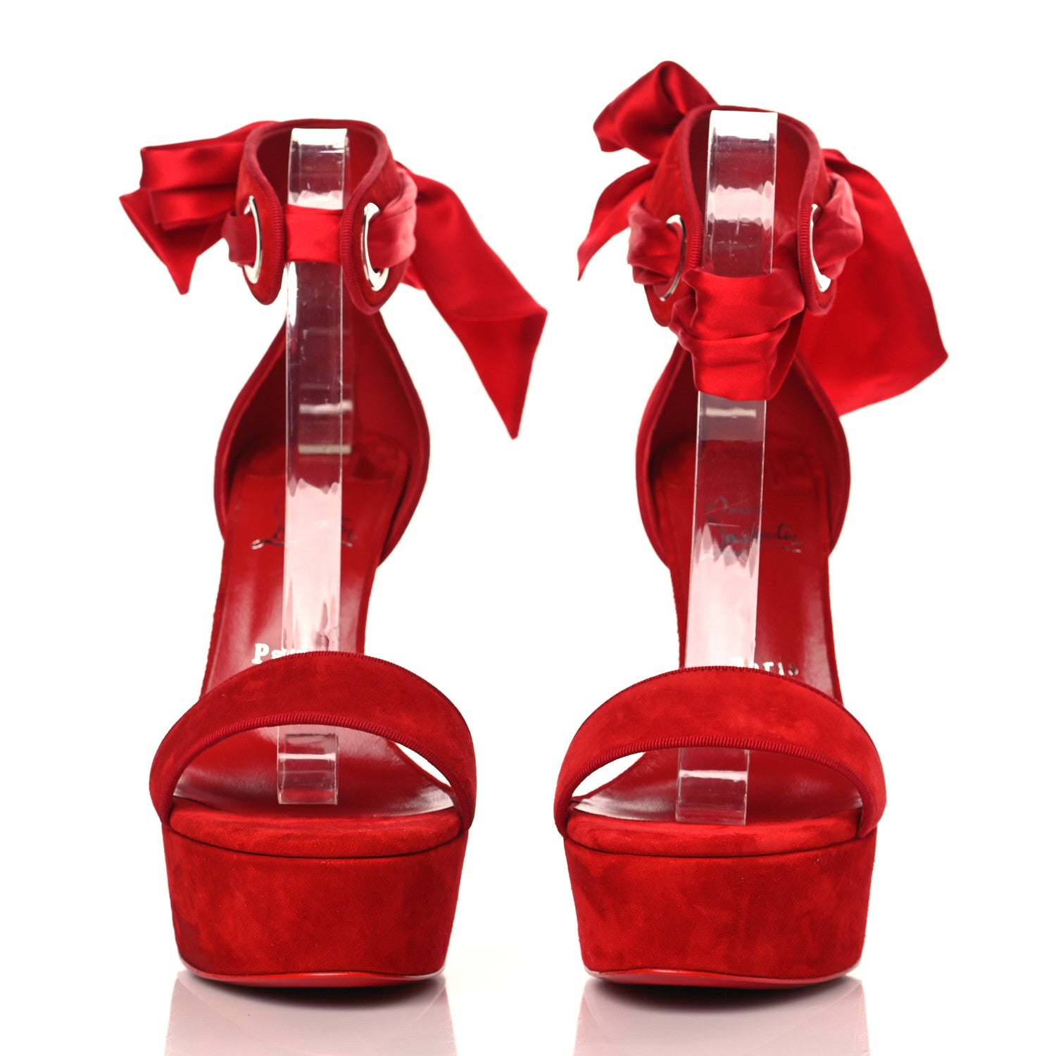Christian Louboutin Veau Velours Satin Torrida Alta 150 Platform Sandals 40.5 Loubi 2 of 9