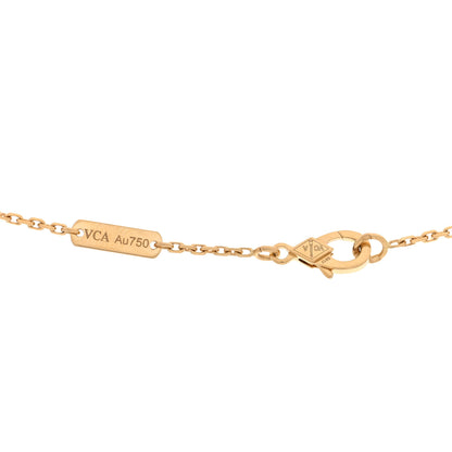 Van Cleef & Arpels 18K Yellow Gold Diamond Yellow Mother of Pearl Vintage Alhambra Pendant Necklace 4 of 4