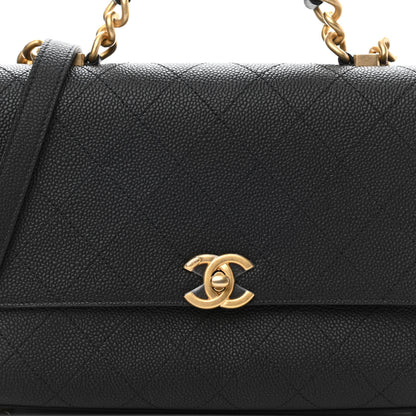 Chanel Grained Calfskin Small Stitched Flap Black 8 of 11