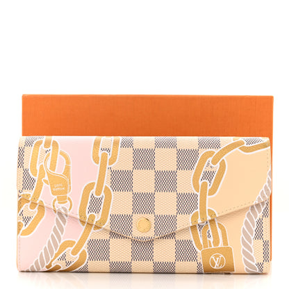 Louis Vuitton Damier Azur Nautical Sarah Wallet NM Gold 7 of 7