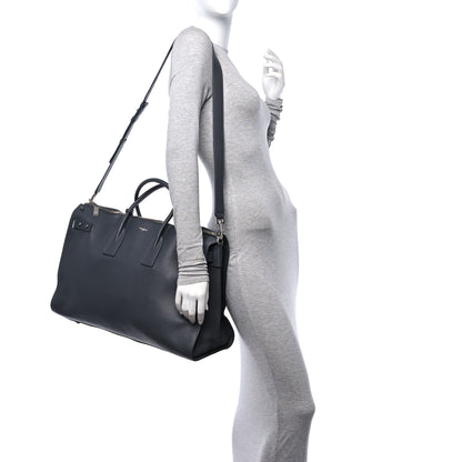 Saint Laurent Grained Calfskin 48H Sac De Jour Duffle Storm 2 of 11