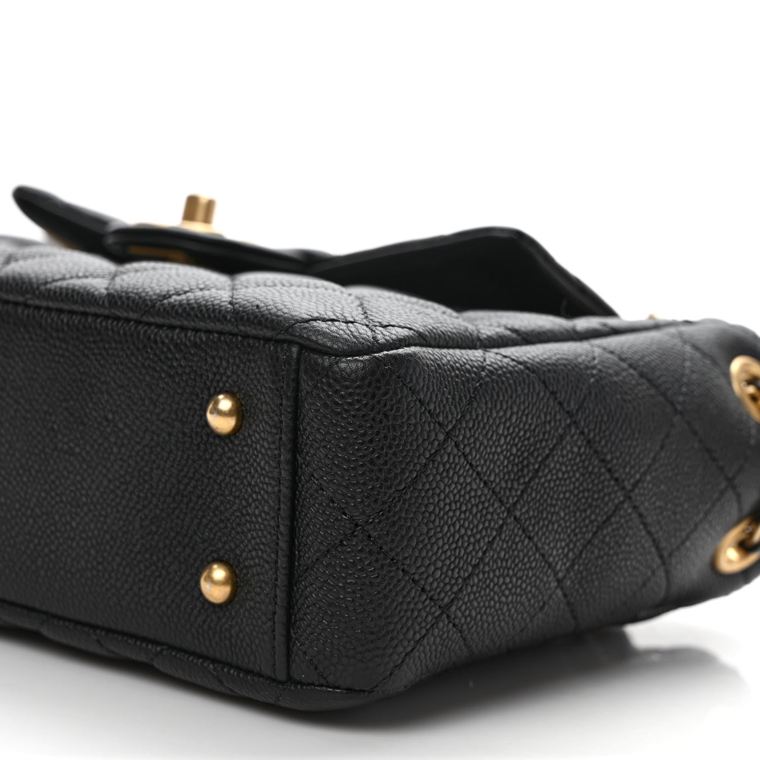 Chanel Caviar Calfskin Quilted Small Top Handle Flap Black 9 of 10