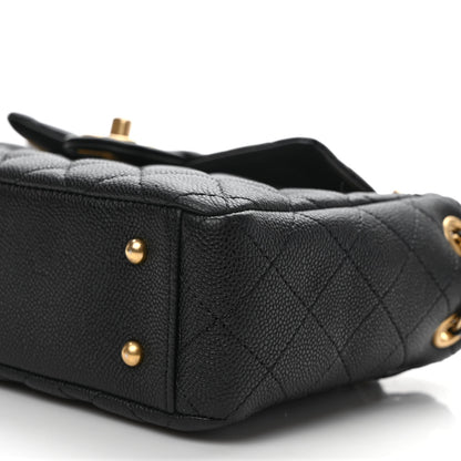 Chanel Caviar Calfskin Quilted Small Top Handle Flap Black 9 of 10