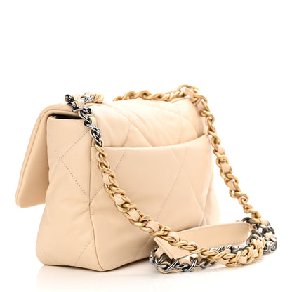 Chanel Goatskin Quilted Medium Chanel 19 Flap Beige 3 of 11