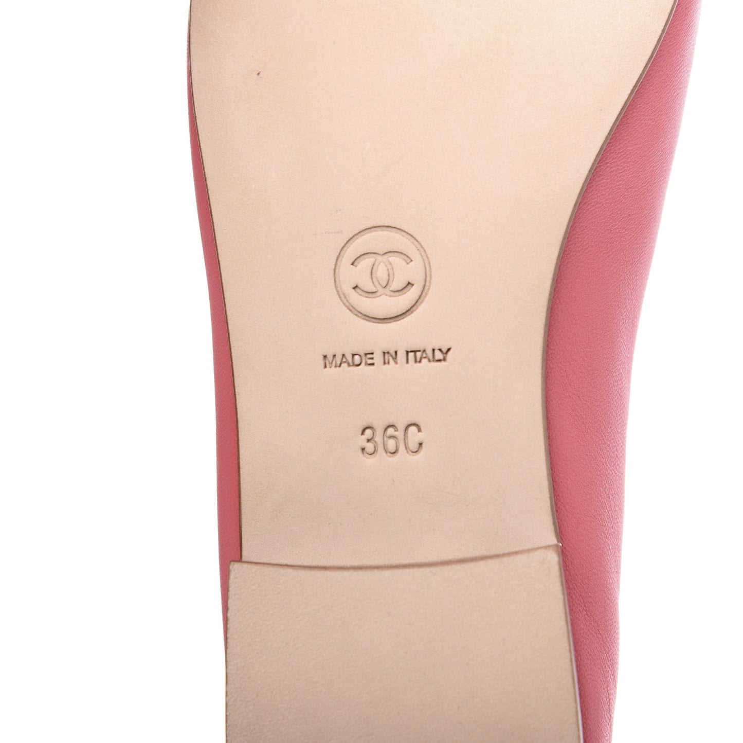 Lambskin Cap Toe CC Ballerina Flats 36 Pink