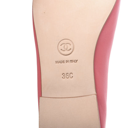 Chanel Lambskin Cap Toe CC Ballerina Flats 36 Pink 8 of 8