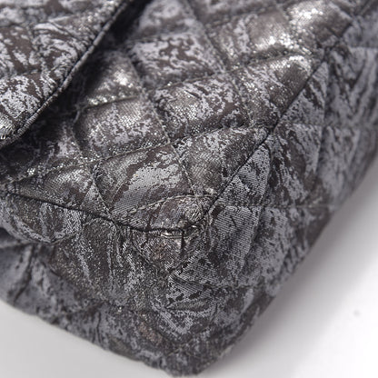 Chanel Metallic Brocade Quilted Medium Double Flap Dark Grey 13 of 15