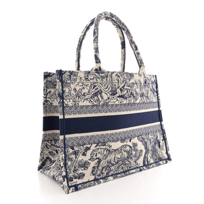 Christian Dior Canvas Embroidered Medium Dioriviera Toile De Jouy Book Tote Blue 3 of 12