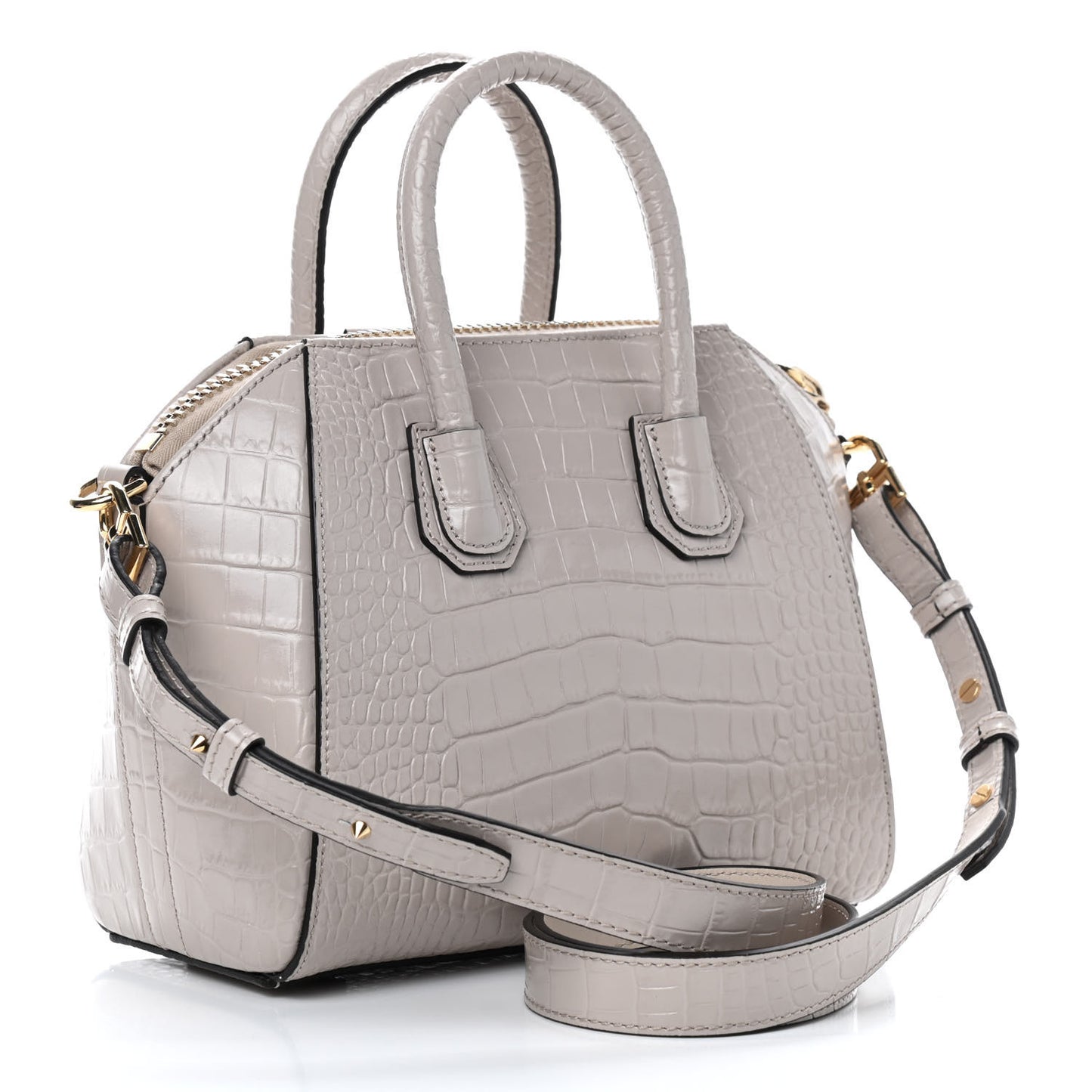 Calfskin Crocodile Embossed Mini Antigona Dune