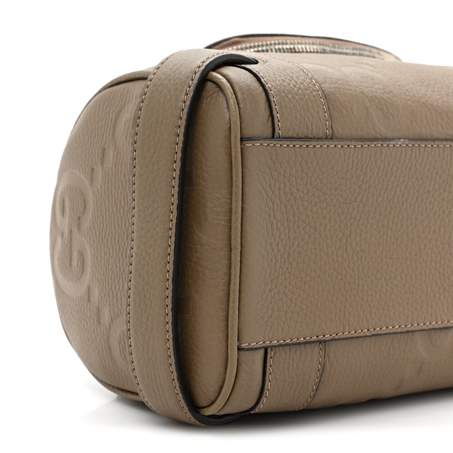 Gucci Piuma Calfskin Jumbo GG Embossed Small Toiletry Case Good Taupe 9 of 10