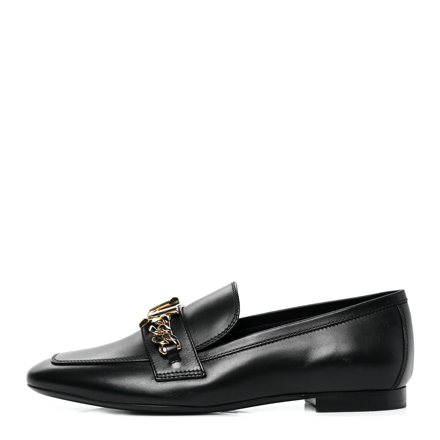 Calfskin Upper Case Flat Loafer 36 Black