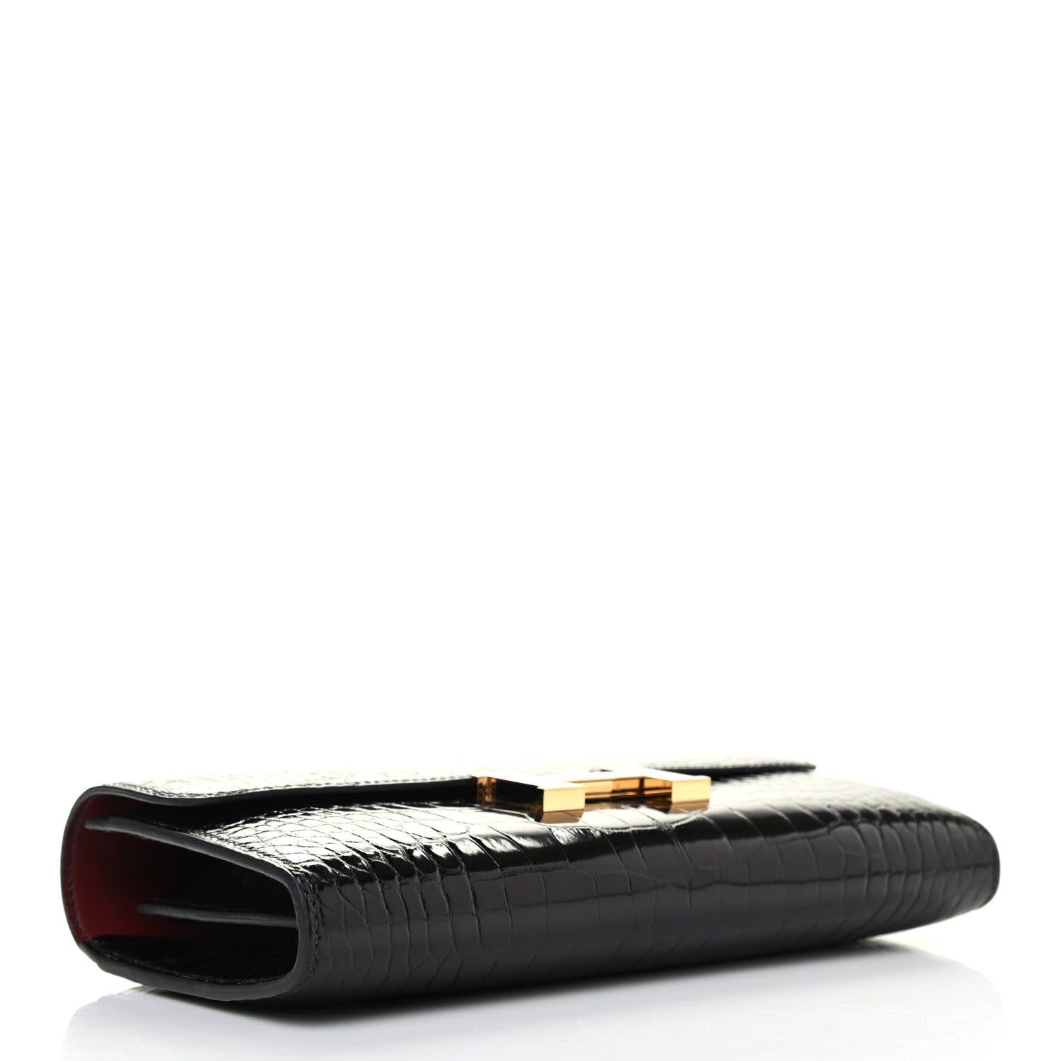 Hermes Shiny Alligator Constance Long Wallet Black 3 of 6