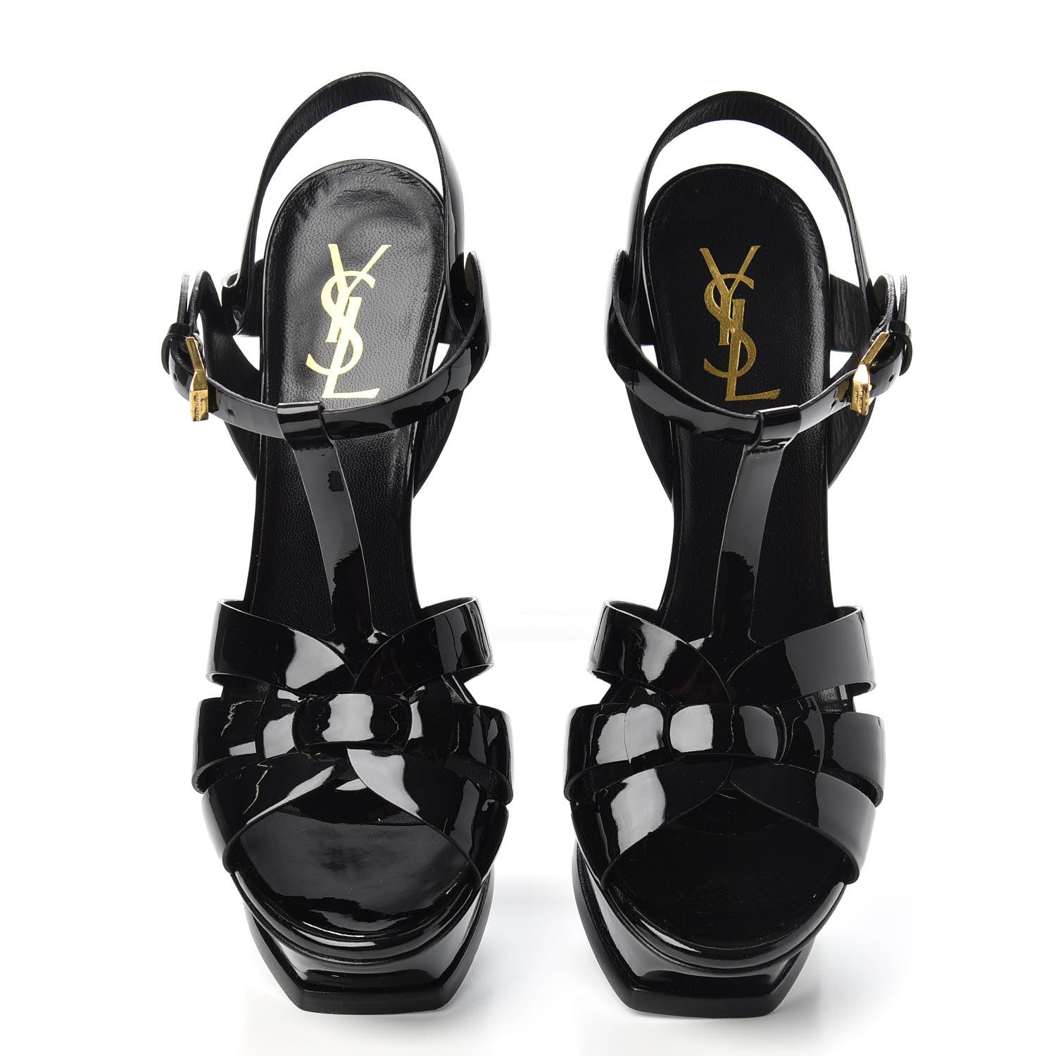Saint Laurent Patent Tribute 105 Platform Sandals 38.5 Black 5 of 10