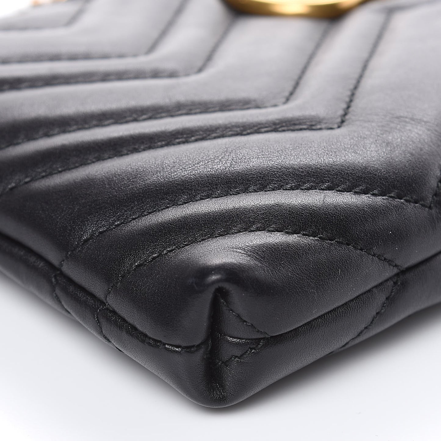 Calfskin Matelasse Mini GG Marmont Chain Bag Black