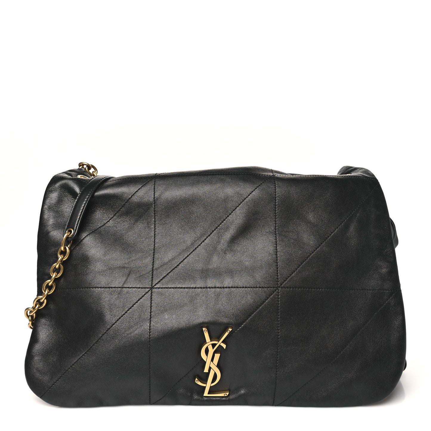 Lambskin Matelasse Monogram Large Jamie 4.3 Black