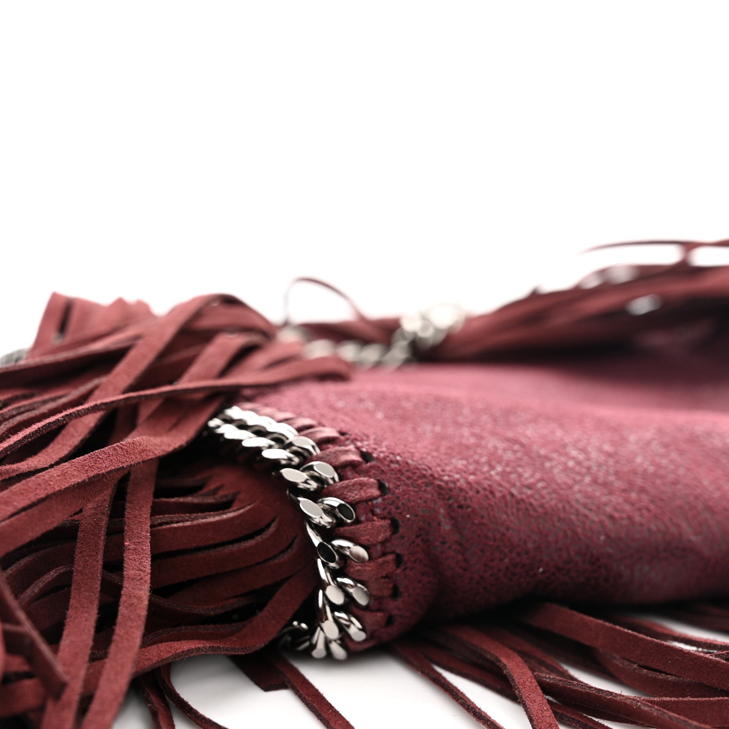 Stella McCartney Shaggy Deer Fringe Tiny Falabella Tote Plum 8 of 9