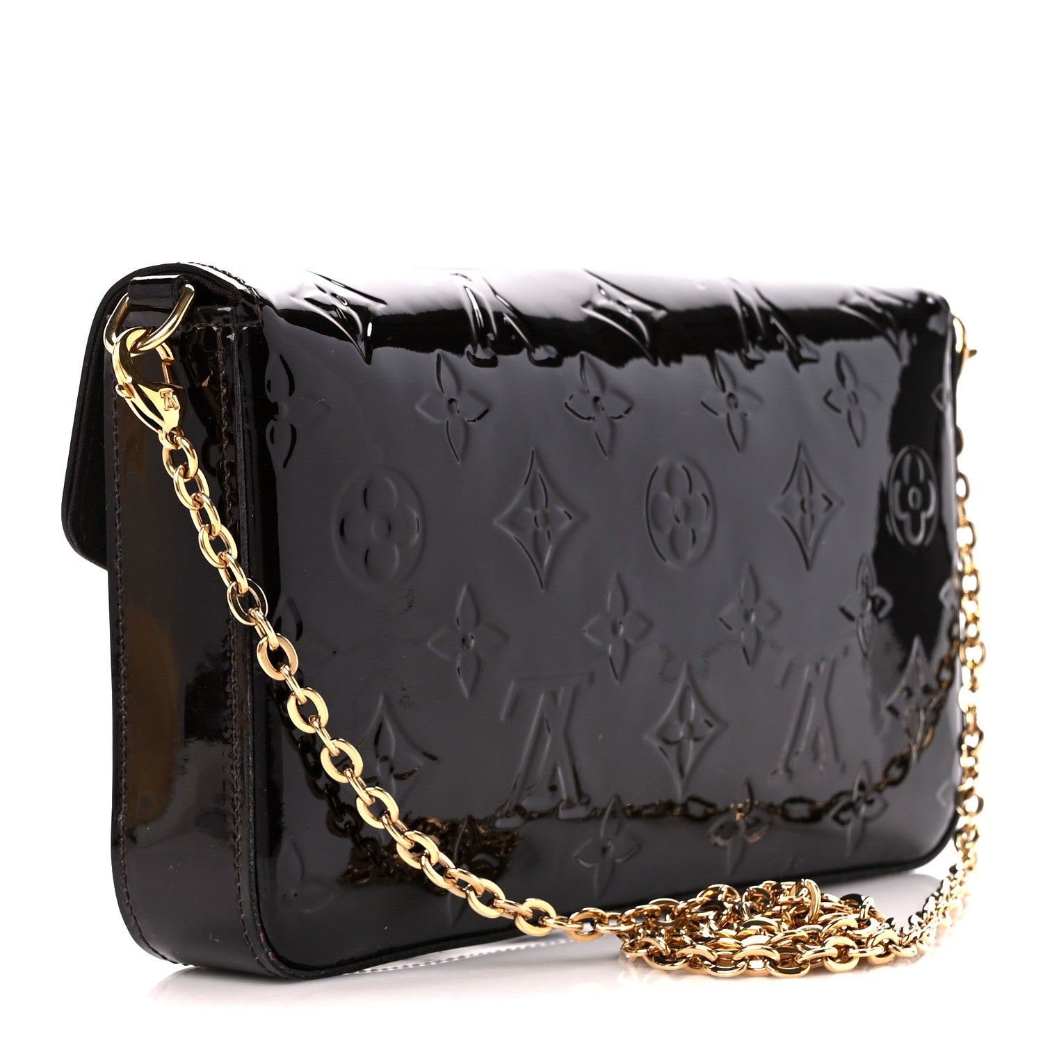 Louis Vuitton Vernis Pochette Felicie Chain Wallet Amarante 4 of 11