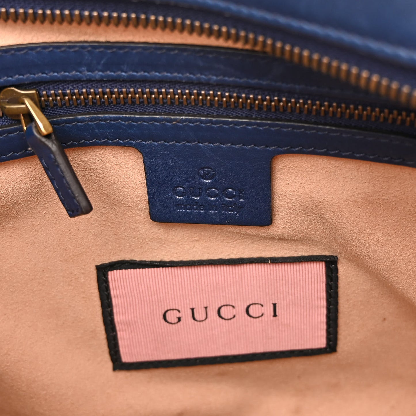 Calfskin Matelasse GucciGhost Medium GG Marmont Chain Shoulder Bag Blue Agata Hibiscus Red