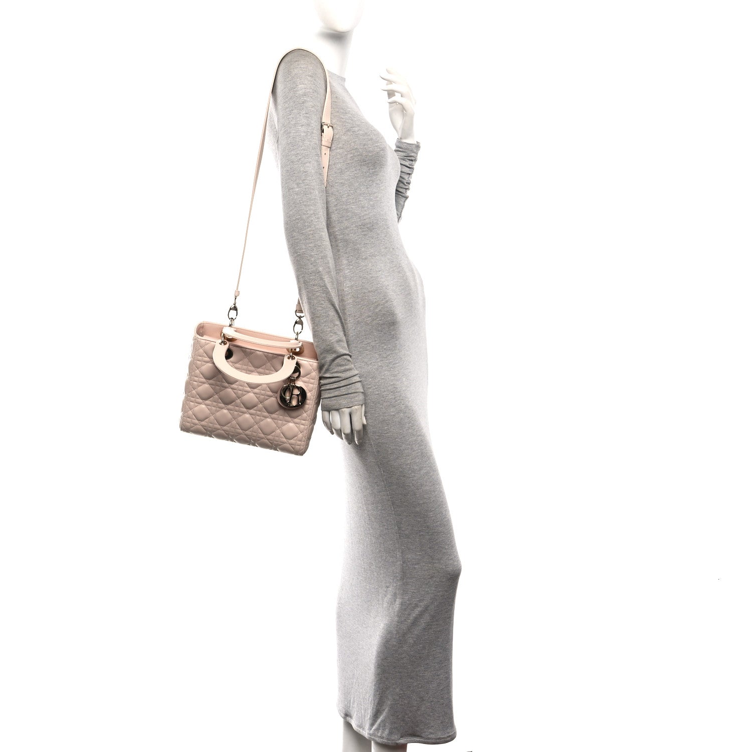 Christian Dior Lambskin Cannage Medium Lady Dior Light Pink 2 of 10